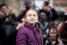 ‘A very happy old man’: Greta Thunberg recycles Trump’s mockery of her as he leaves White House for final time