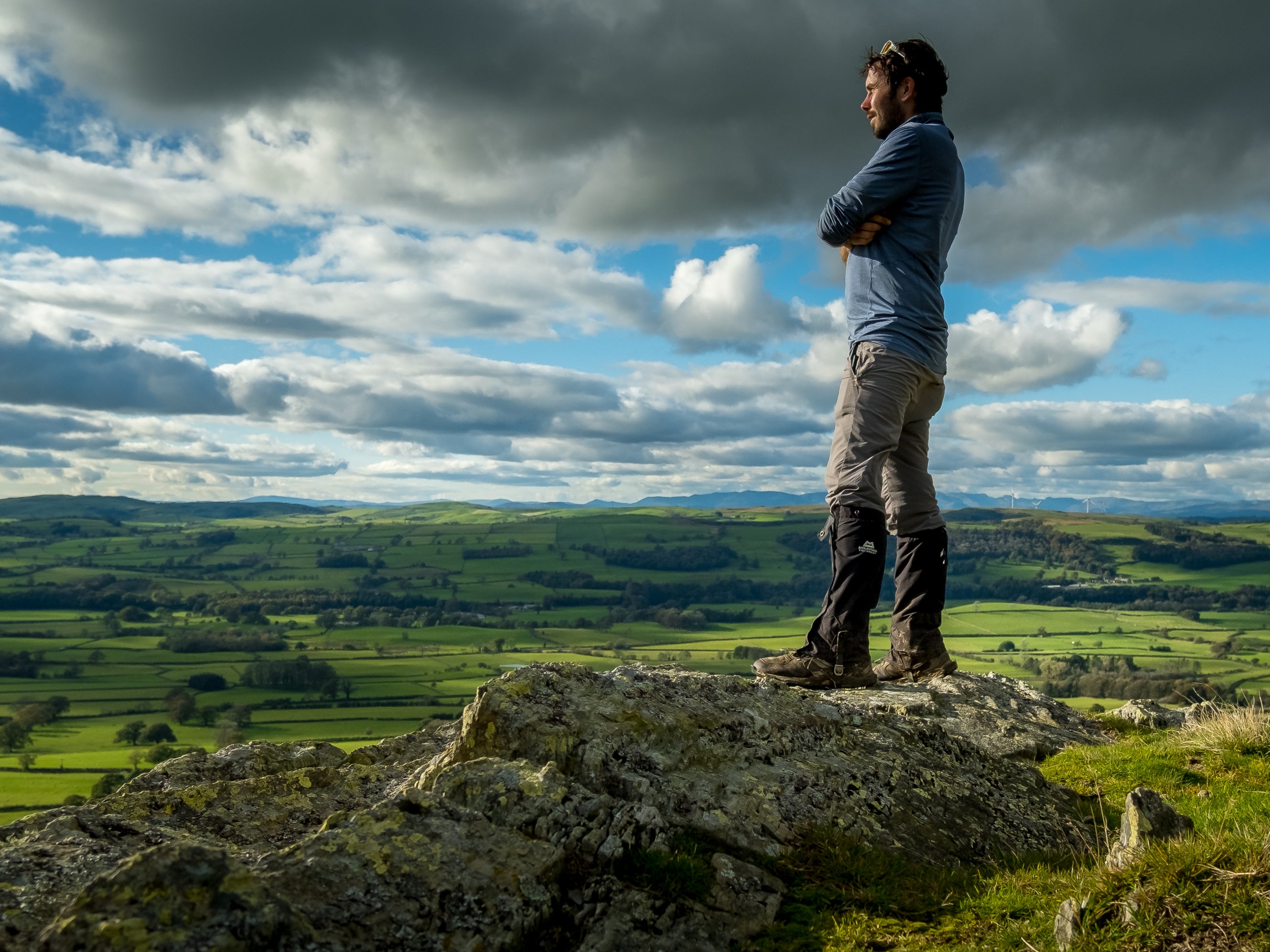 Peter hikes in the Yorkshire Dales during his first microchallenge