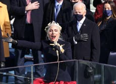 Lady Gaga sings national anthem as Biden is sworn in as US president