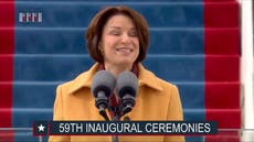 Amy Klobuchar gives stirring speech about Capitol riot as snow falls
