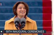 Amy Klobuchar gives stirring speech about Capitol riot as snow falls