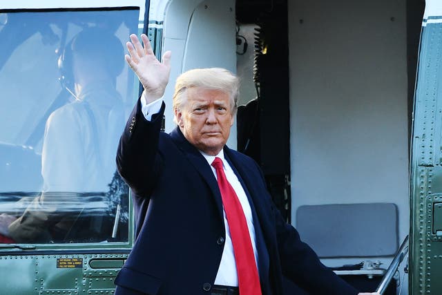 Trump boards Marine One as his one-term presidency comes to an end