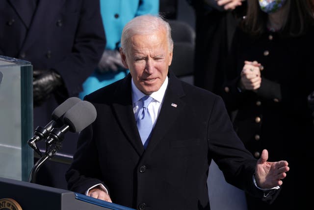 <p>Joe Biden during his inauguration</p>