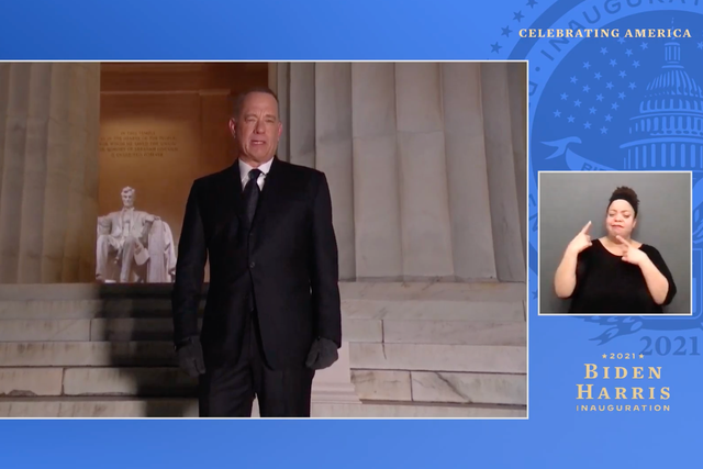 <p>Tom Hanks hosts special for Joe Biden</p>