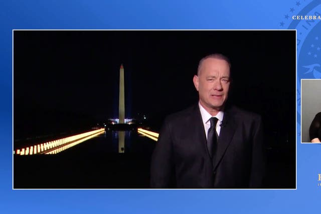 <p>Tom Hanks addresses ‘our American ideal’ while hosting ‘Celebrating America’ Inauguration Day special</p>