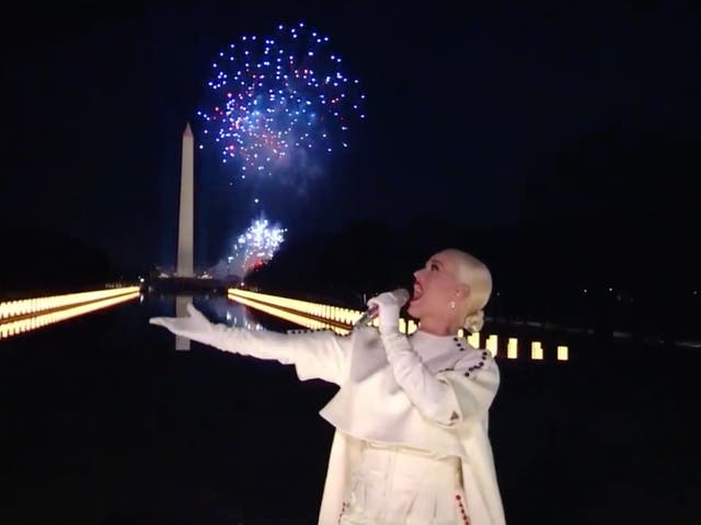 <p>Katy Perry closes inauguration concert with explosive firework display</p>