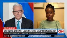 Anderson Cooper left speechless in interview with inauguration poet