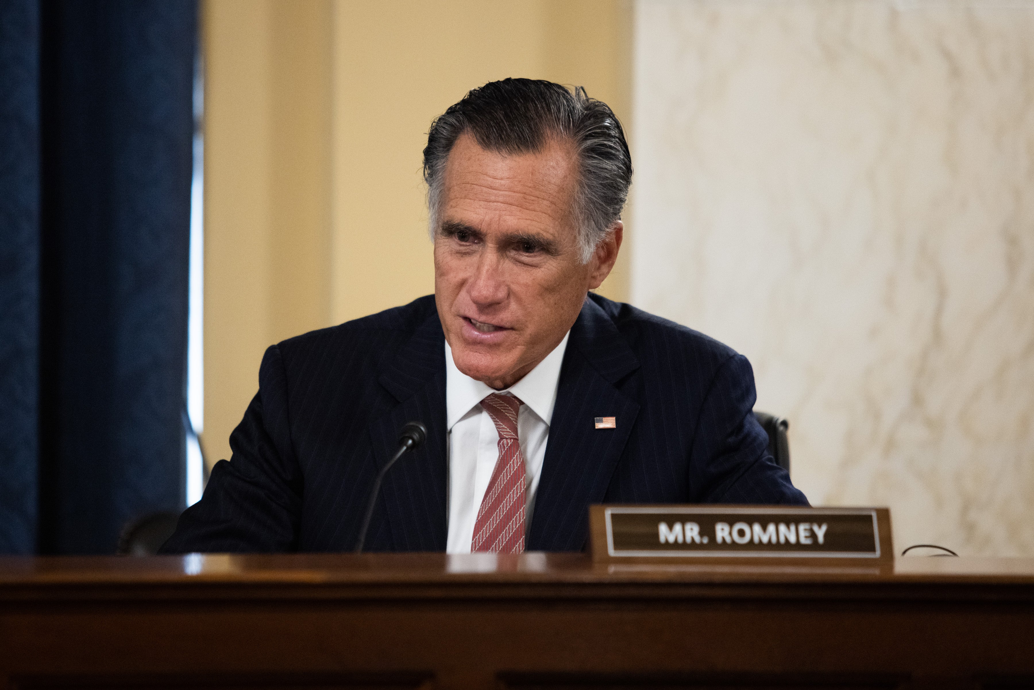 <p>File Image: Senator Mitt Romney (R-UT) speaks at the confirmation hearing for President-elect Joe Biden's nominee for Secretary of State Antony Blinken before the Senate Foreign Relations Committee on Capitol Hill 19 January 2021 in Washington DC</p>