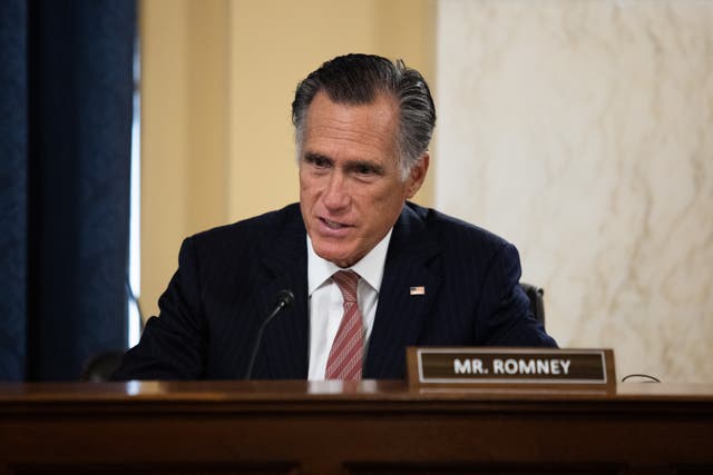 <p>File Image: Senator Mitt Romney (R-UT) speaks at the confirmation hearing for President-elect Joe Biden's nominee for Secretary of State Antony Blinken before the Senate Foreign Relations Committee on Capitol Hill 19 January 2021 in Washington DC</p>