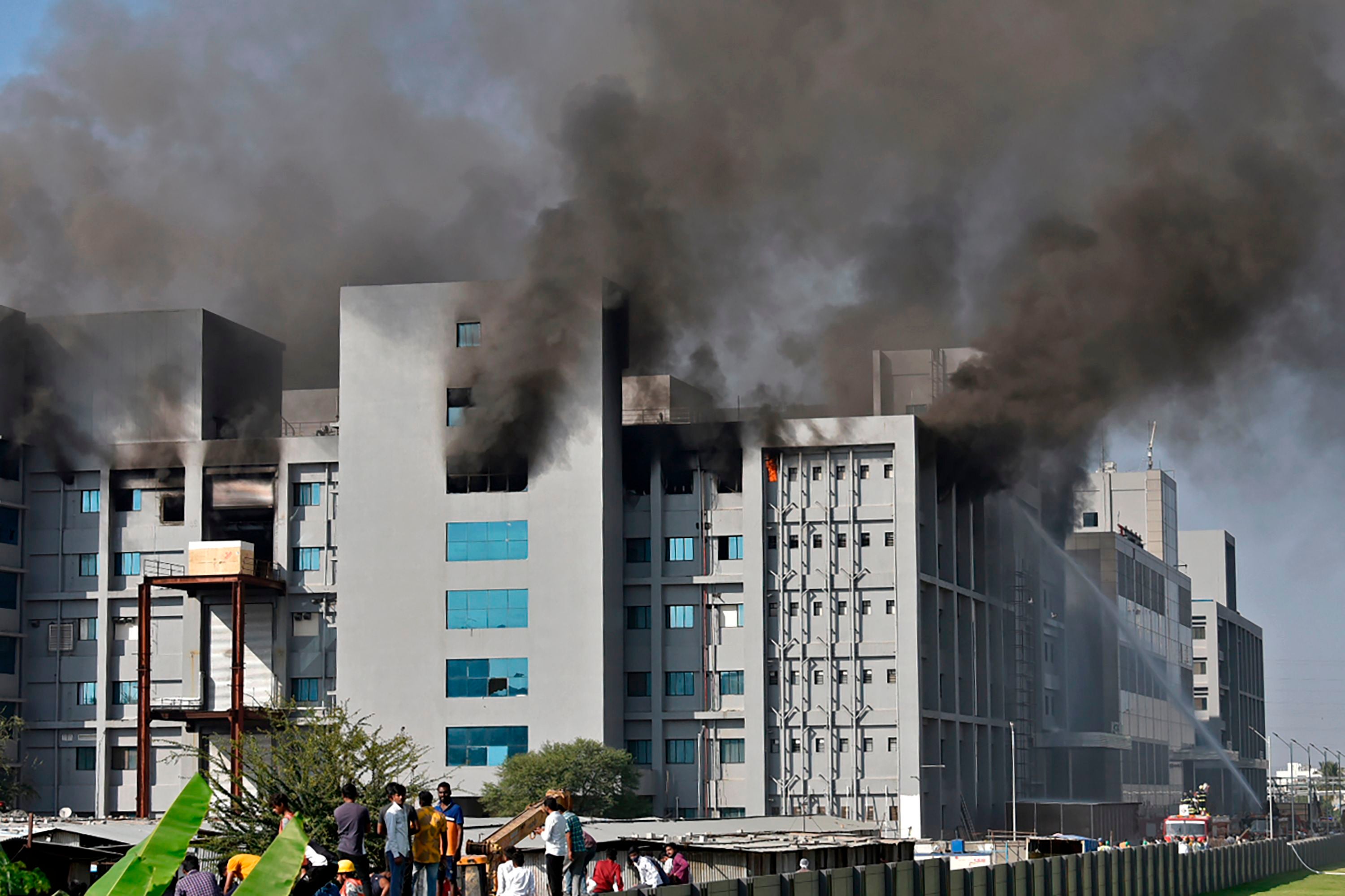 Firefighters try to control a fire that broke out at India's Serum Institute in Pune&nbsp;