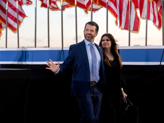 <p>Donald Trump Jr and girlfriend Kimberley Guilfoyle&nbsp;</p>