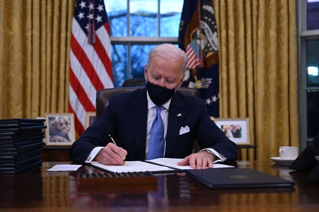 Biden signs a series of orders in the White House this week