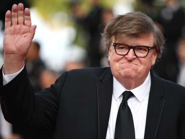 Michael Moore at the Cannes Film Festival in France on 25 May 2019