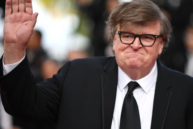 Michael Moore at the Cannes Film Festival in France on 25 May 2019