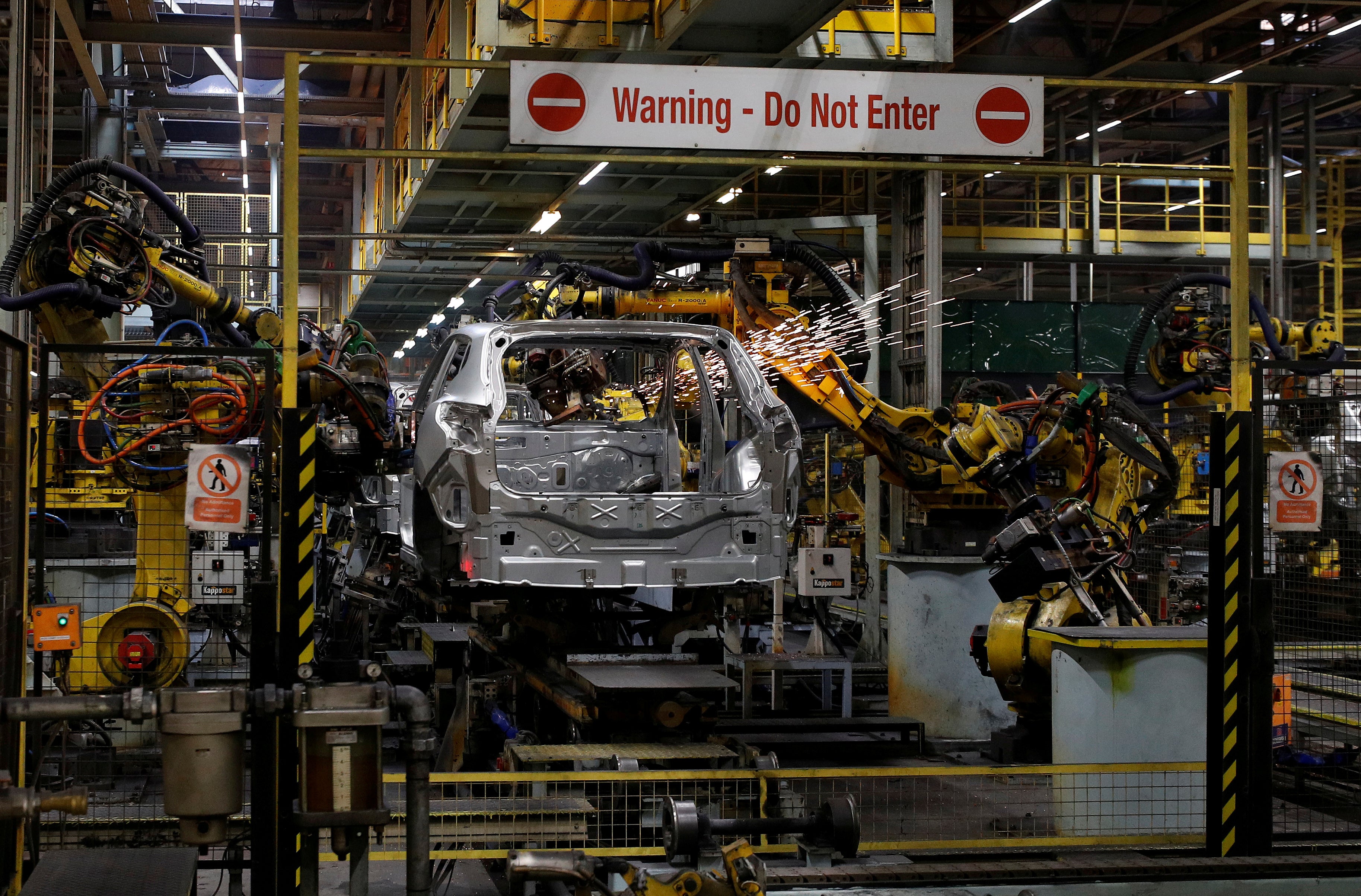 Nissan temporarily closed one of its two UK production lines on Friday due to supply problems