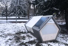 Futuristic sleeping pods for homeless people installed in German city