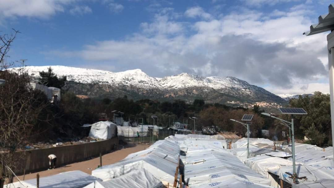 Temperatures dropped to freezing in Lesbos and Chios last weekend