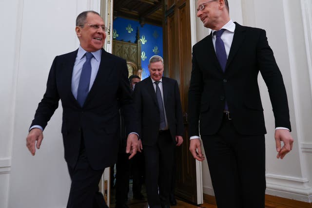Russian foreign minister Sergei Lavrov meets his Hungarian counterpart Peter Szijjarto in Moscow