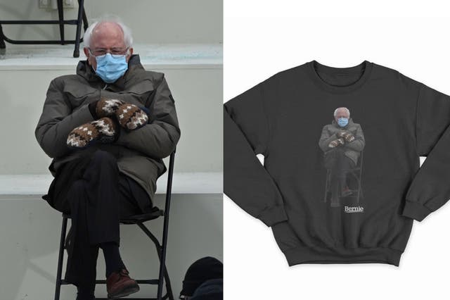 Bernie Sanders is selling a sweatshirt with meme photo for $45