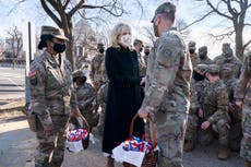 Jill Biden thanks Guard members with chocolate chip cookies