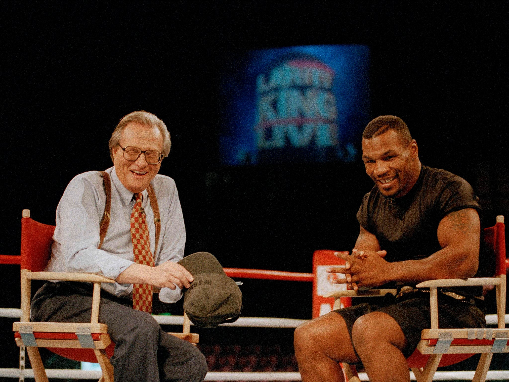 Heavyweights: Mike Tyson sharing a laugh with King in Las Vegas, 1995