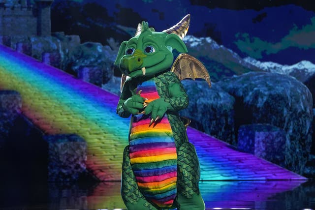 Dragon performing in the 23 January episode of The Masked Singer