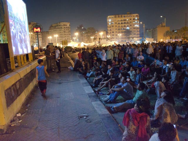 <p>“Tahrir cinema” on the square in January 2011&nbsp;</p>
