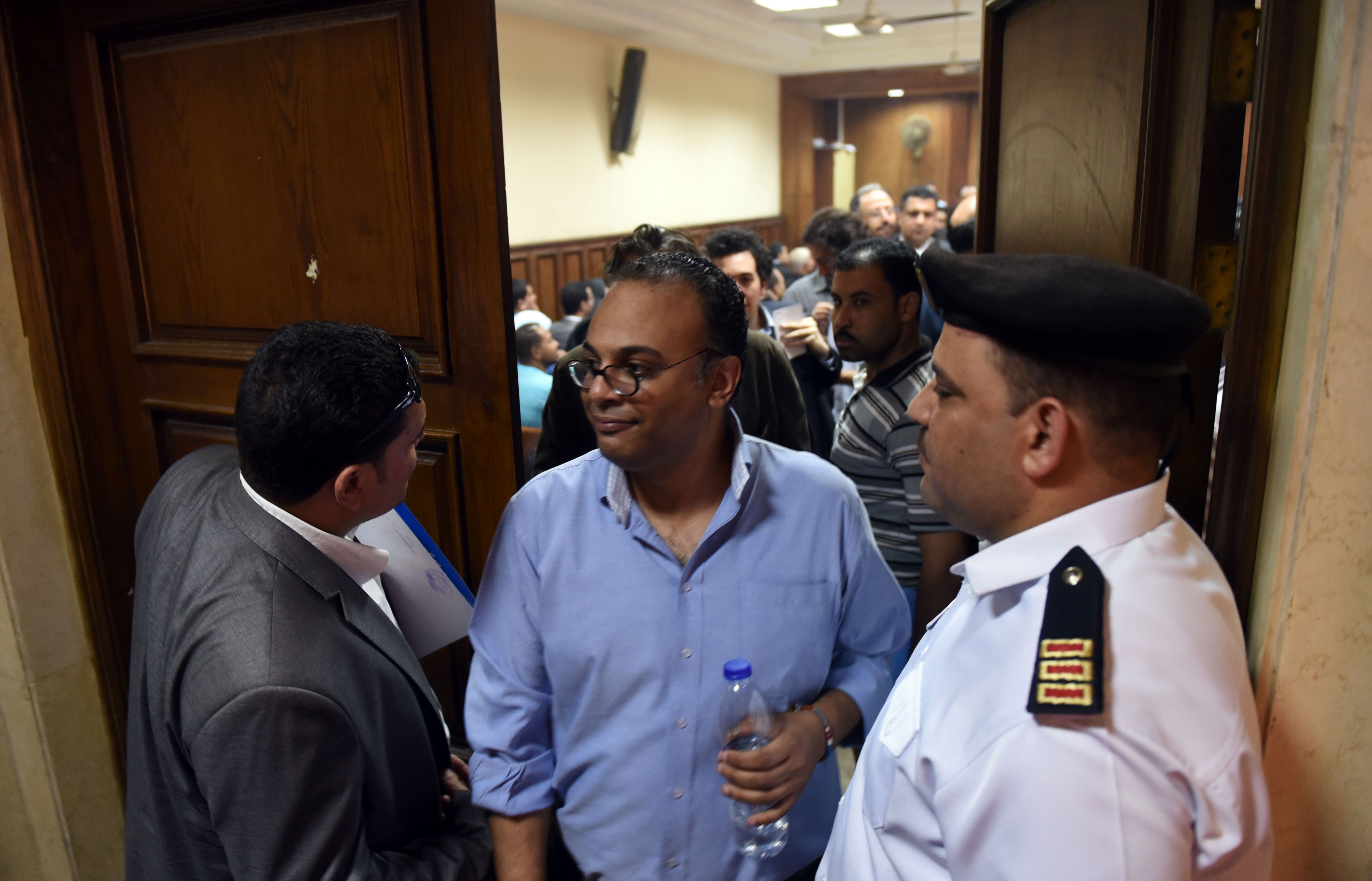 Bahgat at a court hearing deciding a travel ban and asset freeze in 2016