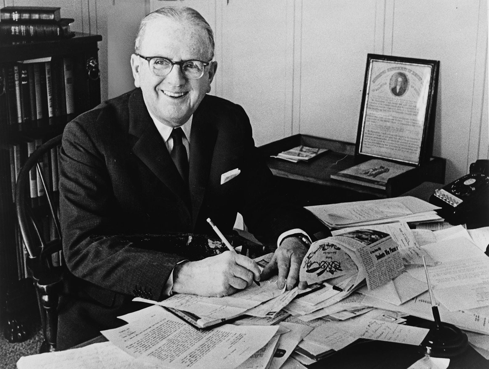 Norman Vincent Peale, Christian preacher and author, was a progenitor of the theory of ‘positive thinking’