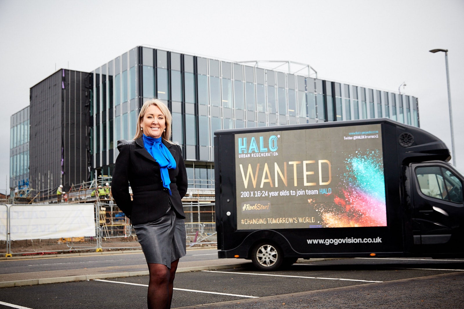 Marie Macklin promoting the Halo project in Kilmarnock