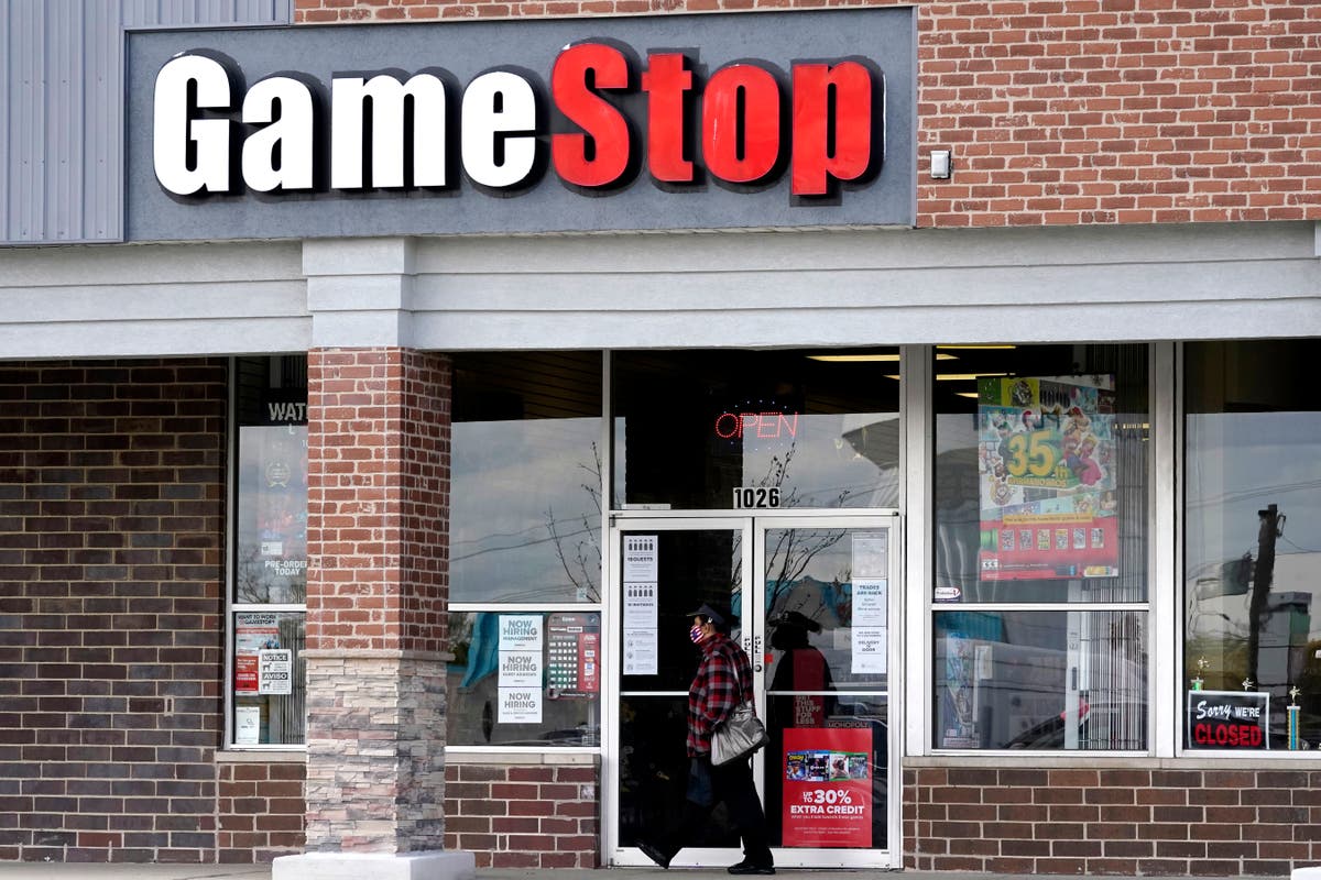 GameStop shares surge 40% before dropping sharply as Reddit-fuelled rollercoaster continues