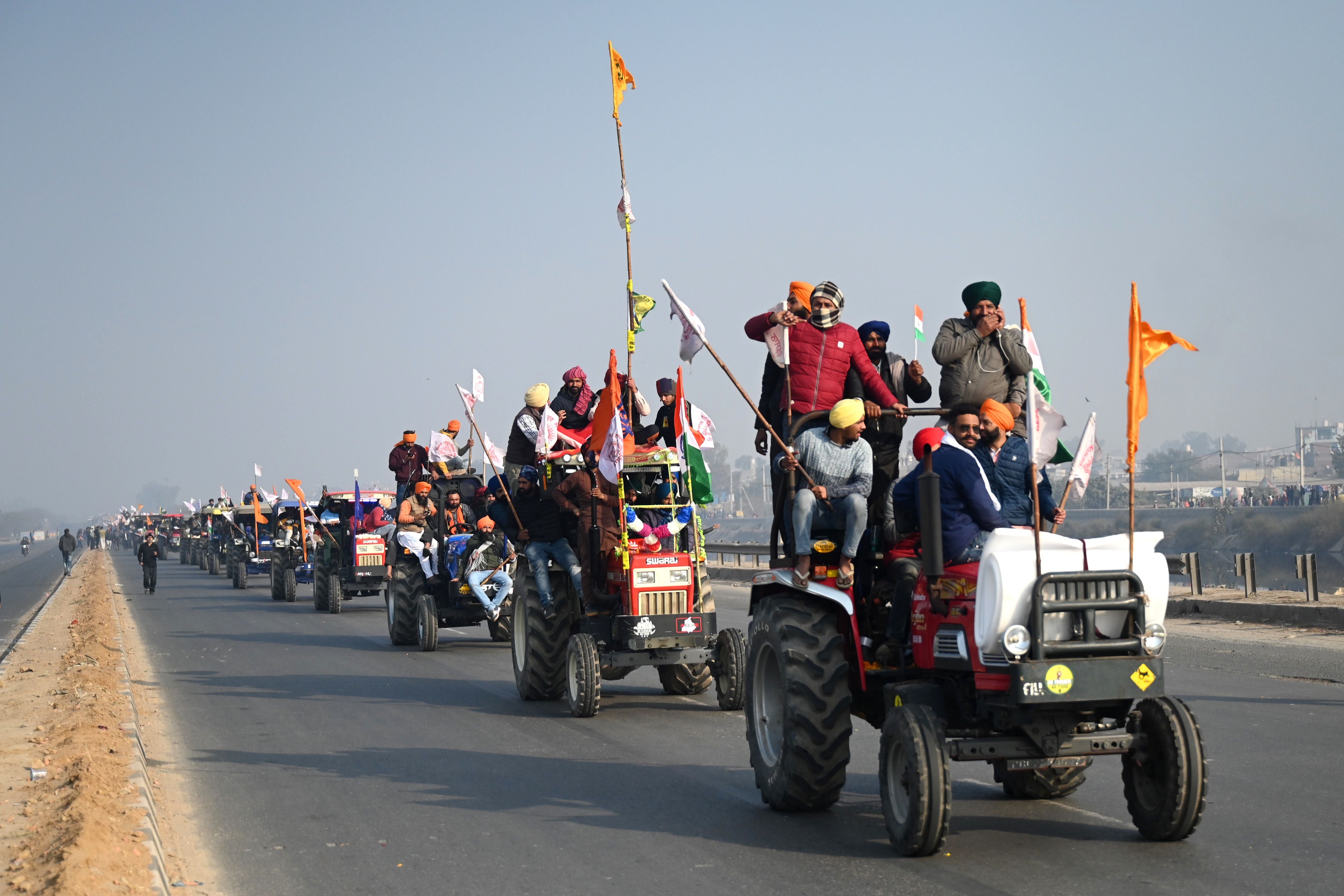 The tractor rally threatened to overshadow the Republic Day military parade