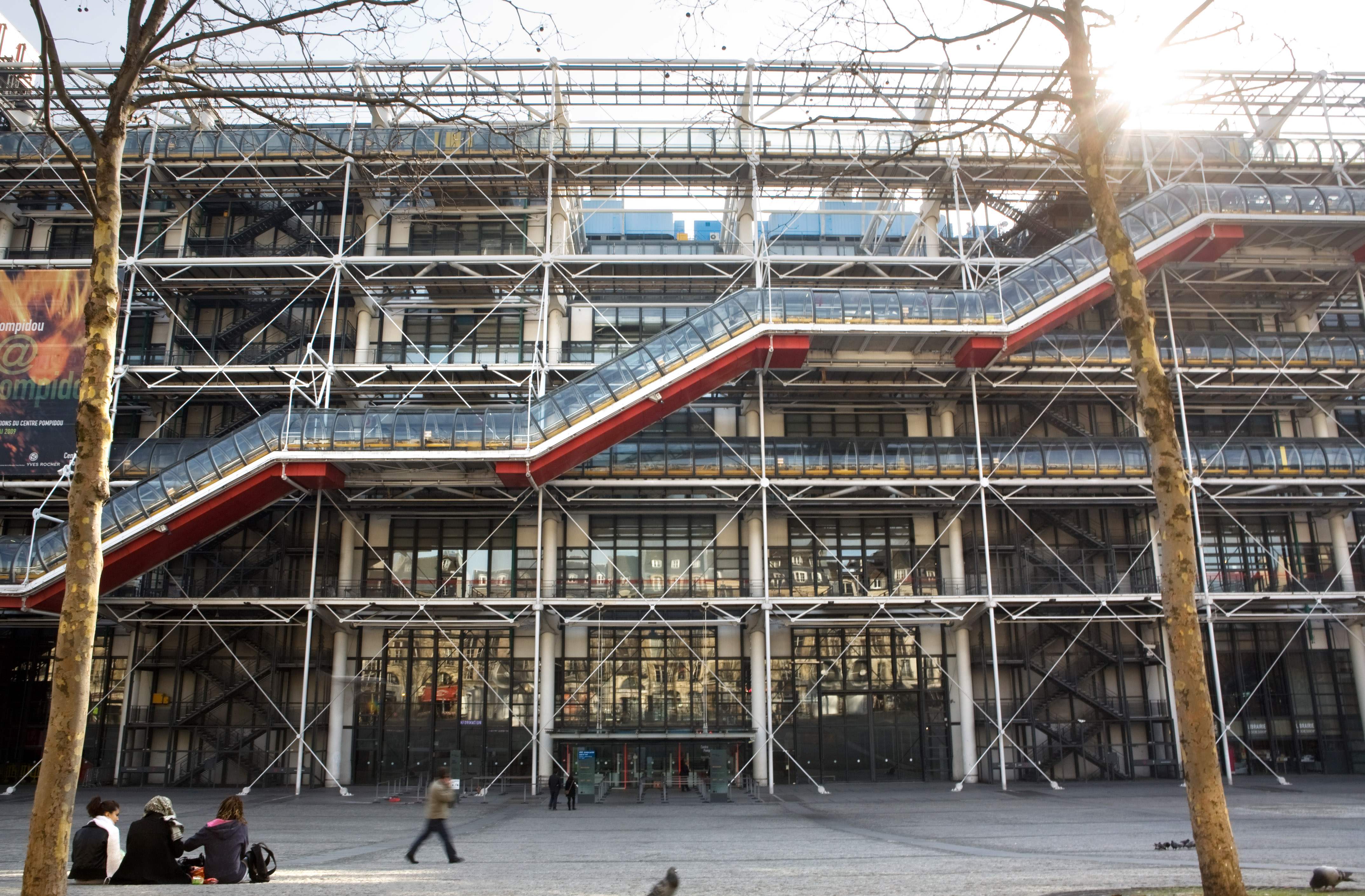 The facade of the Pompidou contemporary art centre in Paris