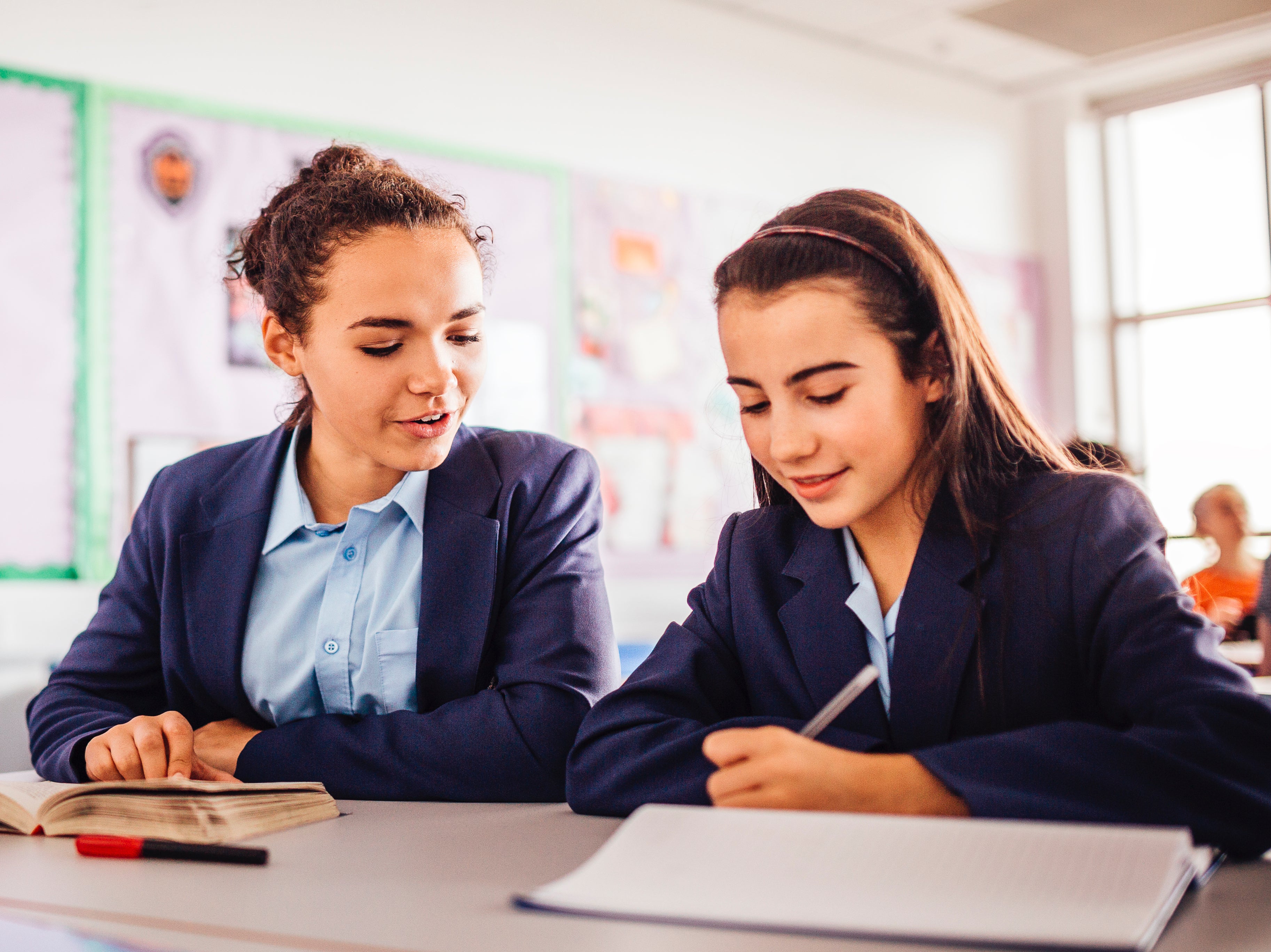 Researchers found wellbeing and confidence levels are similar in boys and girls at the end of primary school and both decline, but girls suffer a larger plummet by they reach the age of 14