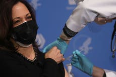 Kamala Harris receives second dose of coronavirus vaccine