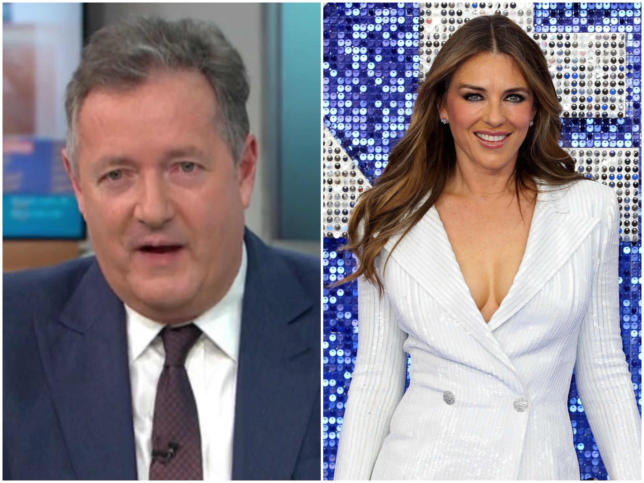 Piers Morgan mock-apologises to 'attention-seeking narcissist' Elizabeth Hurley over topless ...