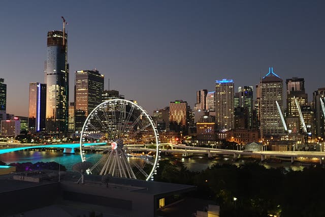 <p>The bright lights of Brisbane seen from the hotel balcony</p>