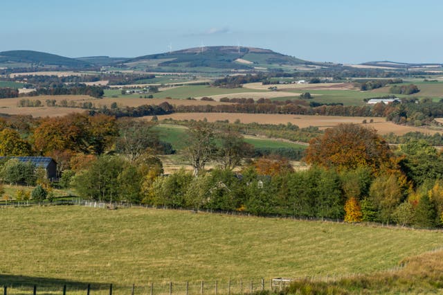 <p>The countryside near the ‘metropolis’ of Inverurie</p>