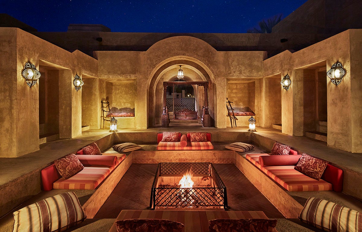 The fire pit at Bab al Shams