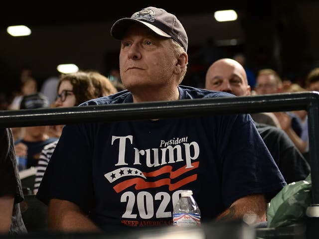 Curt Schilling watches an MLB game on August 3, 2018 in Phoenix, Arizona. 