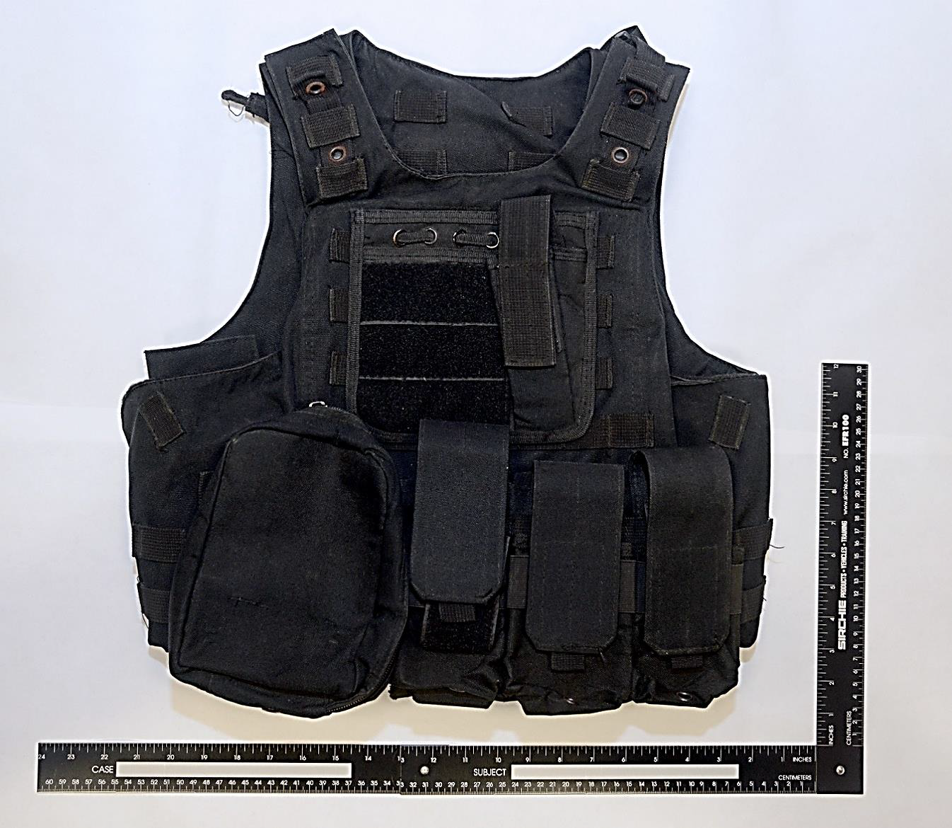 The tactical vest that the teenager in Singapore had bought for his use during the attack &nbsp;on mosques