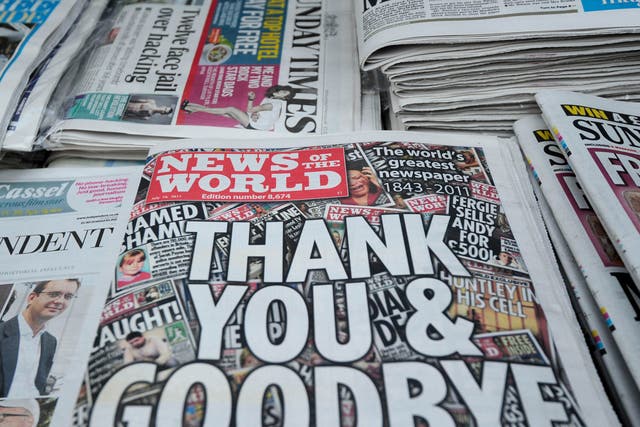 The final edition of the News of the World, following its closure amid the 2011 phone hacking scandal