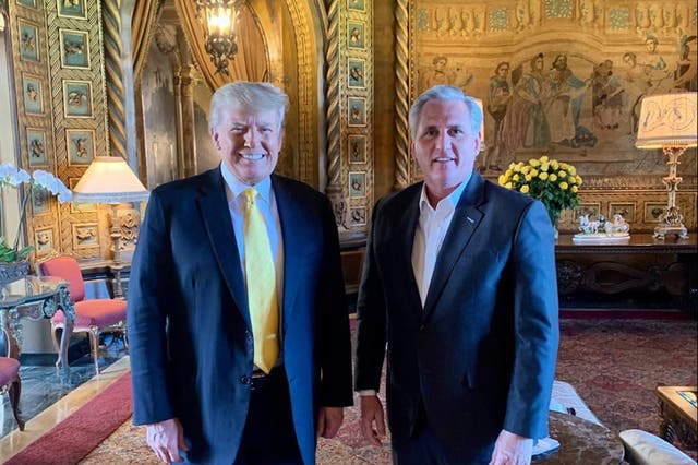 <p>Donald Trump and Kevin McCarthy at Mar-a-Lago</p>