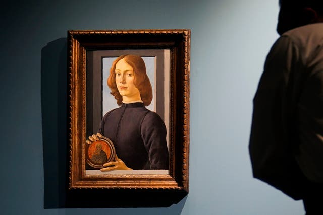 Image showing Botticelli’s portrait Young Man Holding a Roundel, dated between 1470-1480