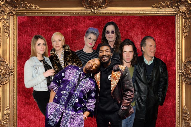 <p>Family portrait: Lola and Annie Lennox (left), Femi and Made Kuti (front), Kelly and Ozzy Osbourne (back), and Rufus and Loudon Wainwright III (right)</p>