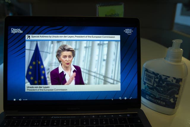  European Commission President Ursula von der Leyen who was forced into a U-turn over a move to establish border controls on vaccines between Northern Ireland and the Republic