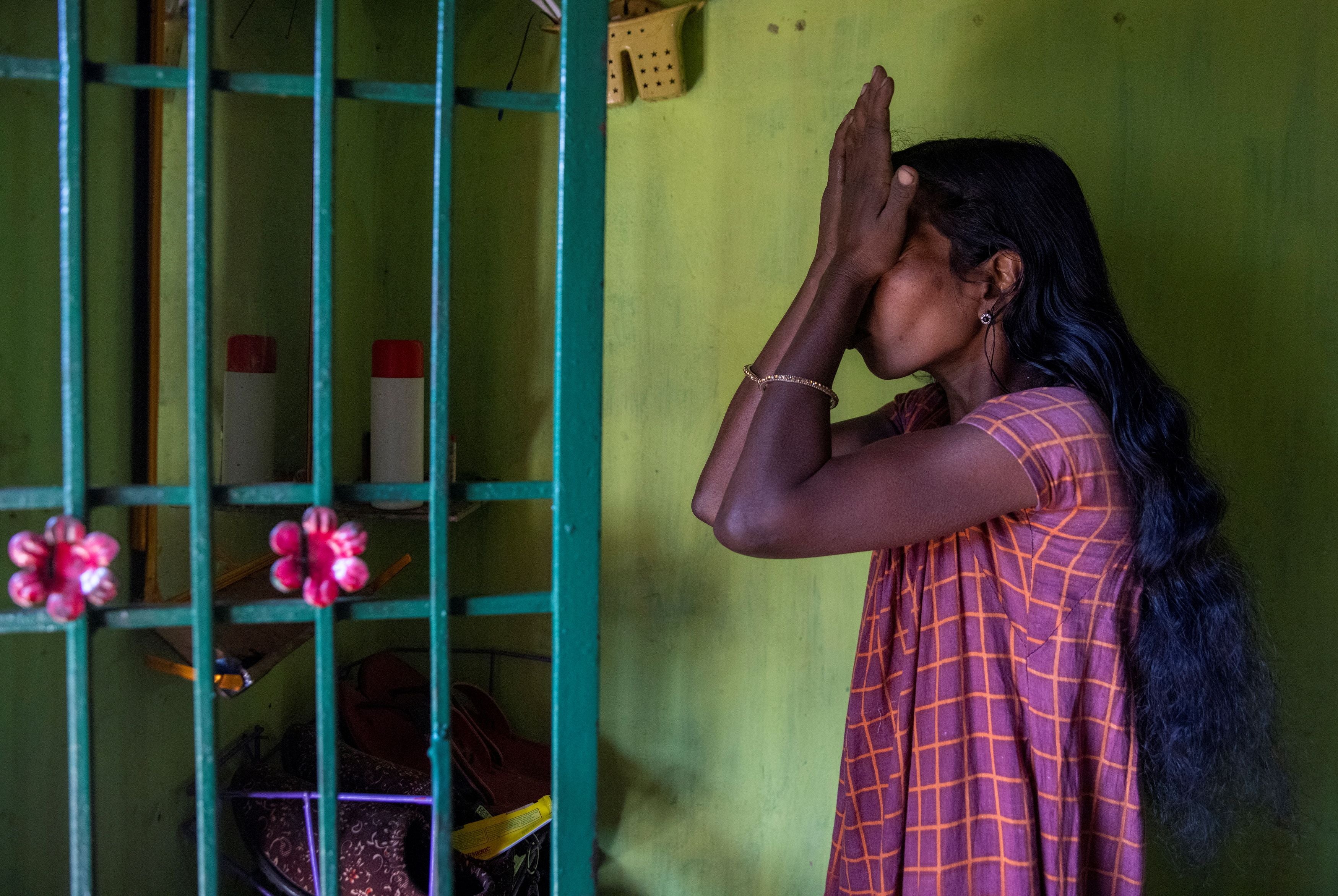 Reena Jani gets ready at her home before travelling to Mathalput Community Health Centre