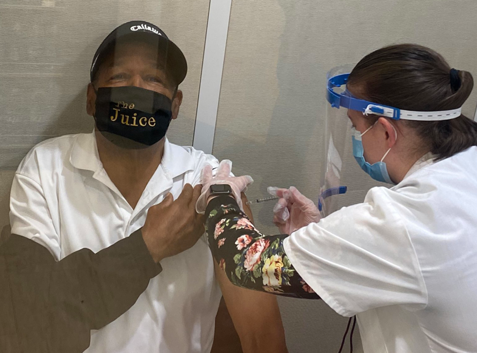 I Got Mine Oj Simpson Boasts About Getting Covid 19 Vaccine While Wearing The Juice Face Mask The Independent I Got Mine Oj Simpson Boasts About Getting Covid 19 Vaccine While Wearing The Juice Face Mask The Independent
