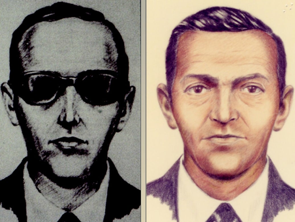 Sketches of the mysterious DB Cooper compiled from descriptions by passengers and crew from the hijacked flight