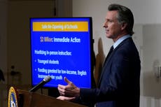 California governor and unions clash over school openings